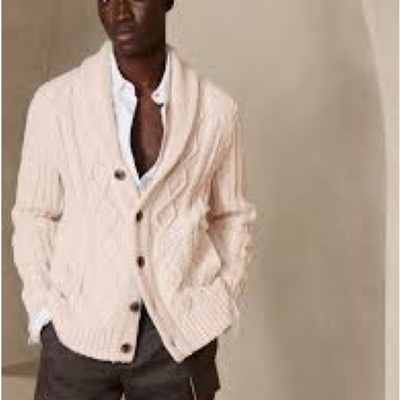 Vintage Neil Martin Shawl Collar Cable Knit Cardigan Grandpa Sweater Wool XL - Picture 1 of 11